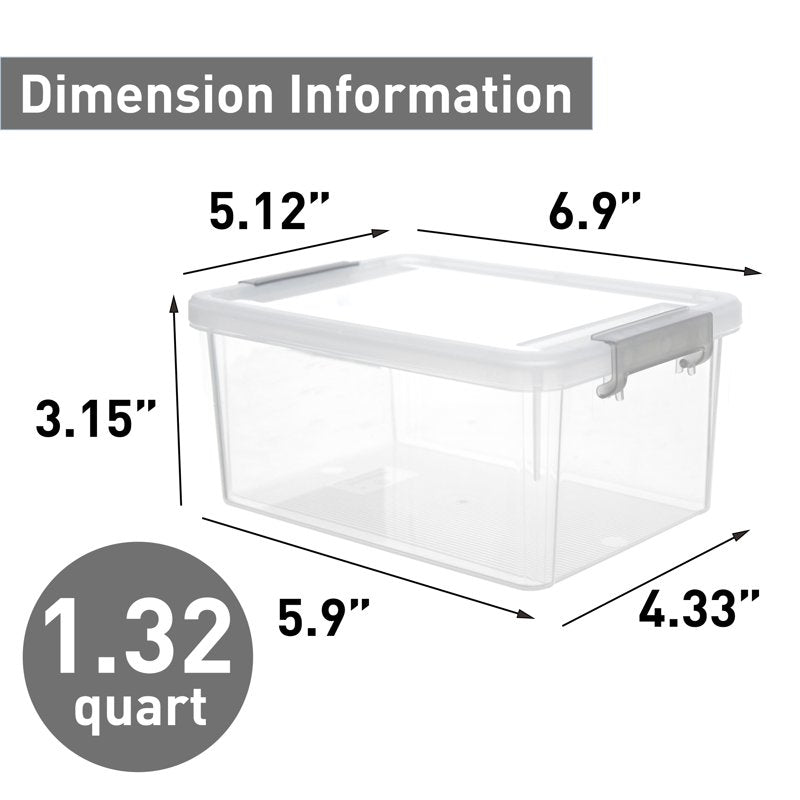 Stackable Plastic Storage Bins with Lids - Small Craft and Toy Organizer, 10 Pack