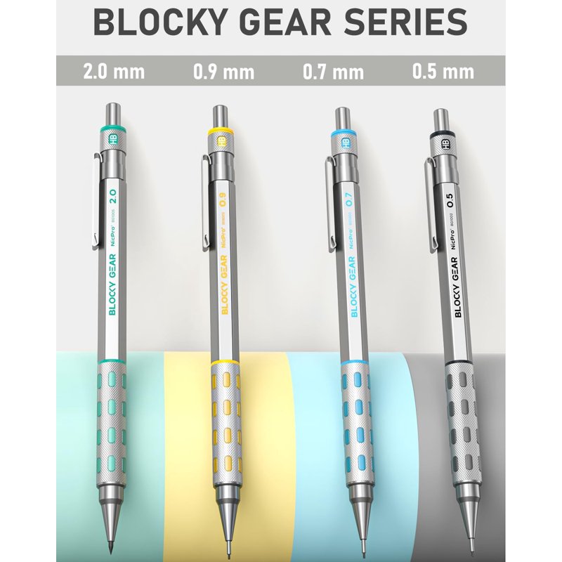 Mechanical Pencils Set with Lead Refills and Case - Art Drafting Supplies