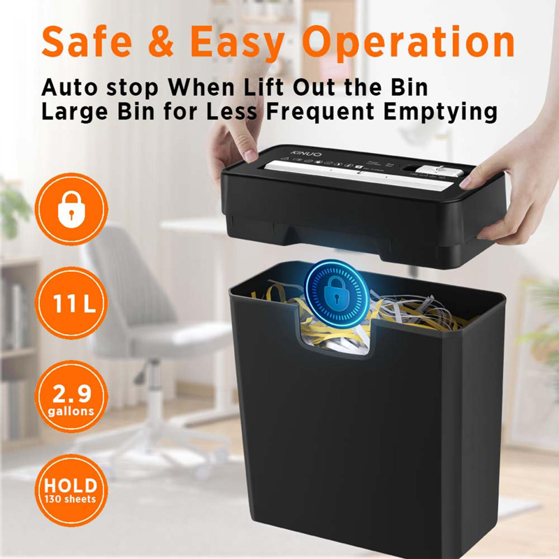 6-Sheet Strip-Cut Paper & Credit Card Shredder with 2.9-Gallon Bin - Office & Home Use