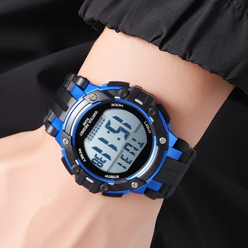 Digital Sport Wristwatch for Men with Water Resistance and Stopwatch