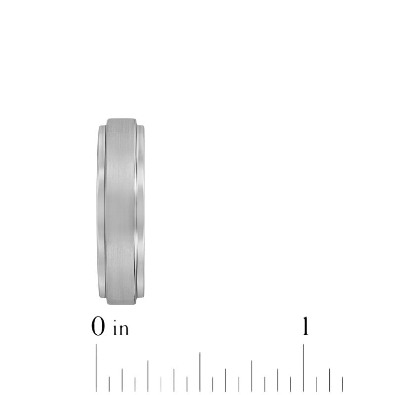 Men's Tungsten Satin and High-Polish Wedding Band 6mm - Men's Ring