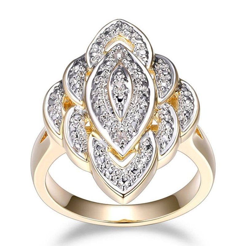 Diamond Accent Jewelry Set - Earrings Pendant & Ring in 18K Gold over Bronze