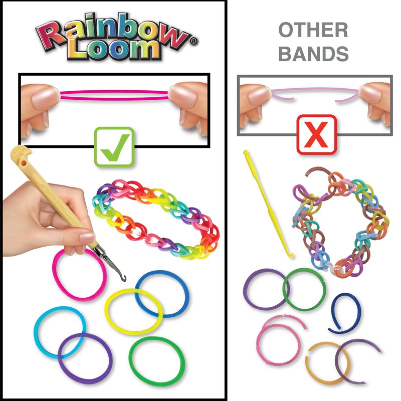 Rainbow Loom Rubber Band Bracelet Craft Kit with 1,800 Bands & Storage