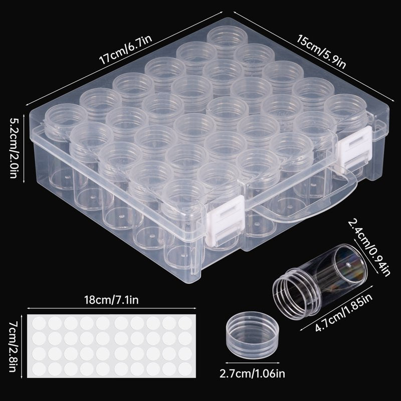 Diamond Painting Storage Containers Bead Organizer with 30 Grids - Clear Craft Storage Box