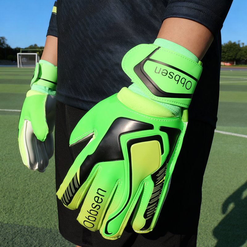 Goalkeeper Gloves for Youth & Adults - Obbsen Finger-Save Soccer Goalie Gloves, 3 Colors Lime Volt Green, Size 5/6/7/8/9/10