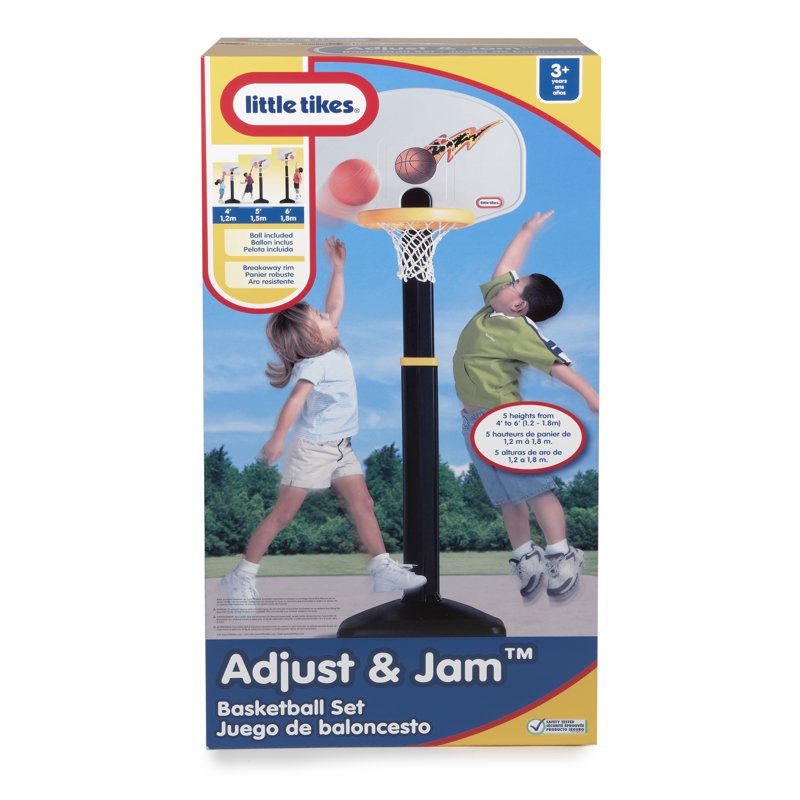 Adjustable Kids Basketball Hoop Set with Soft Ball, Portable & Height-Adjustable from 4 to 6 Feet