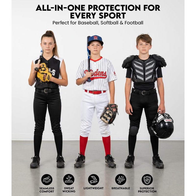 Youth Baseball & Softball Chest Protector with Impact-Dispersing Padding