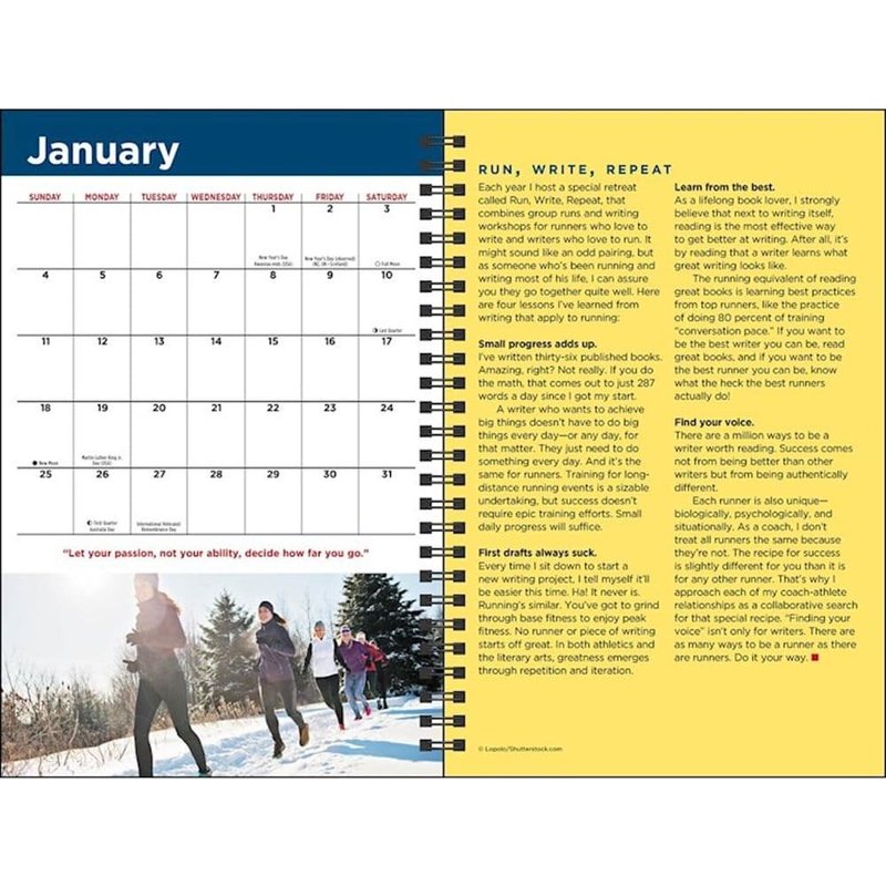 Runner's Day-by-Day 2026 Planner Calendar - 12-Month Running Log, Goals & Tips