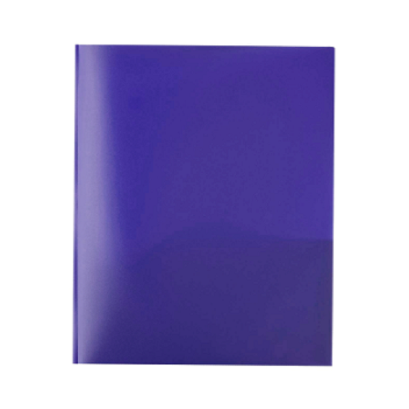 Pocket Folders with Brads, 2-Pocket Plastic Folder with 3-Hole Prong, Purple