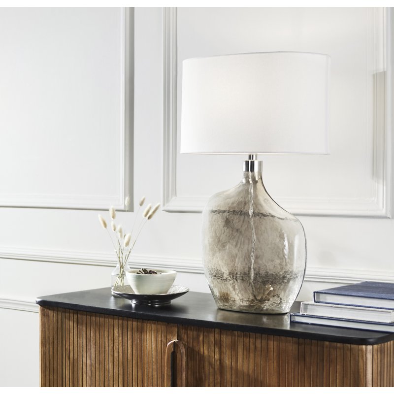Modern Gold Table Lamp - 27.5 Inch Artistic Glass Accent Light