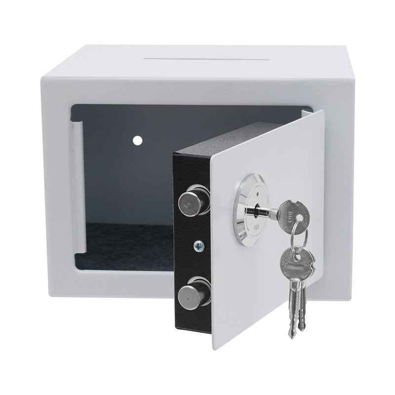 Small Wall-Mounted Deposit Safe with Drop Slot Security Box for Home & Office