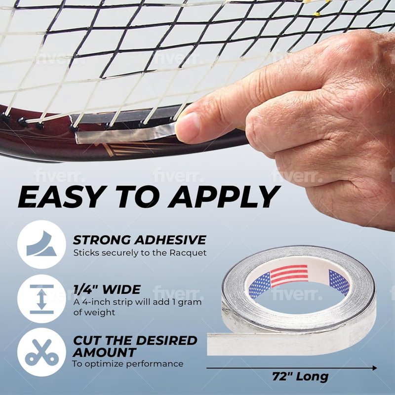 Tourna 1/4" x 72" Lead Tape for Tennis Racket – Silver
