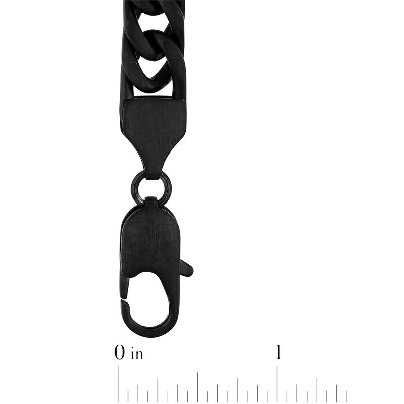 Men's Black Stainless Steel Curb Chain Necklace 22 Inch - Heavy Duty Jewelry