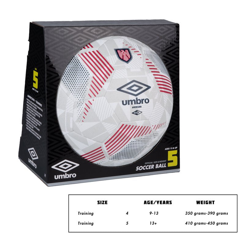 Umbro Americana Soccer Ball Size 5 - 32-Panel, All-Weather, Red White & Blue - Variation 5