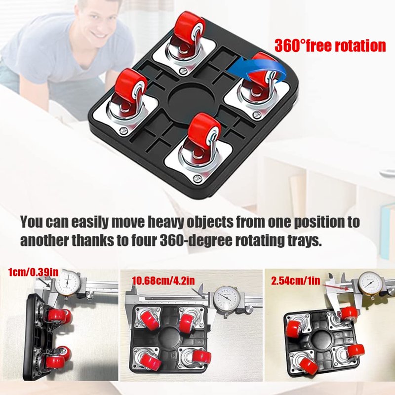 Heavy Duty Furniture Mover Tool Set - 880lb Appliance & Sofa Lifter with Universal Wheels