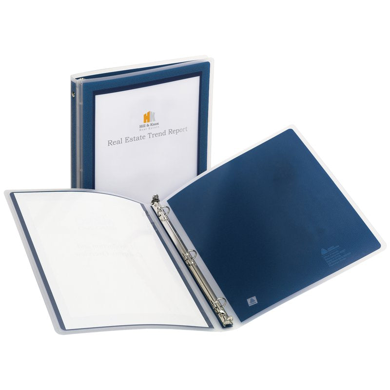 Avery Flexi-View 3 Ring Binder 1/2 Inch Blue Presentation Organizer