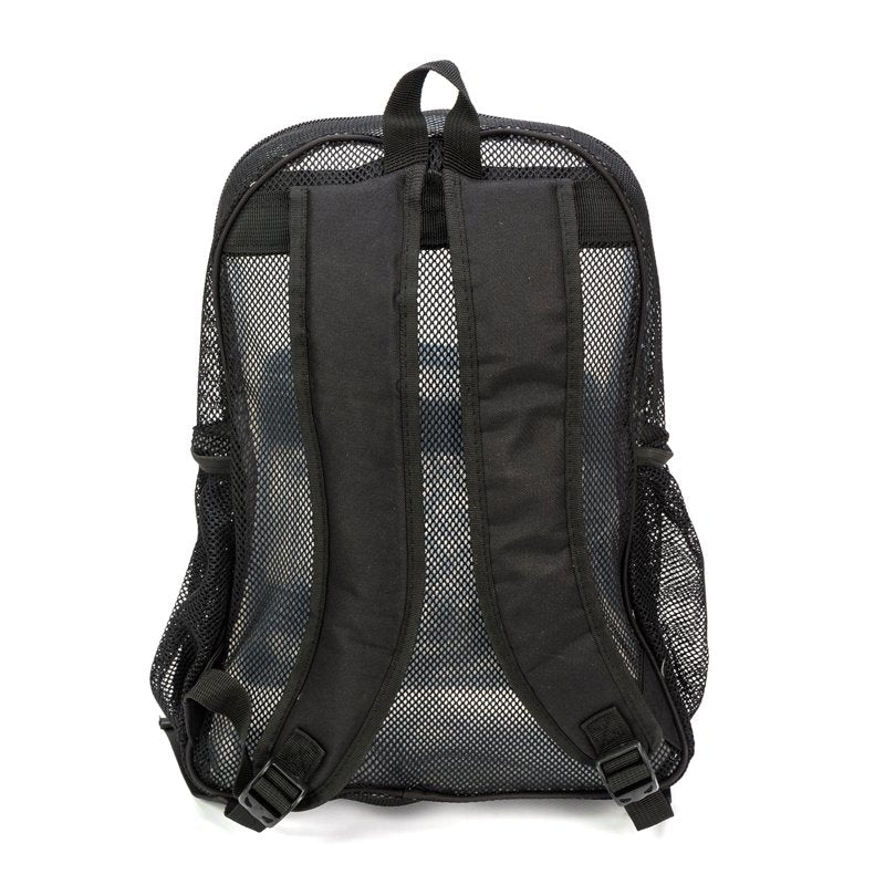 Unisex Mesh School Backpack with Large Zipper & Side Pockets - Black, Navy, White, Royal