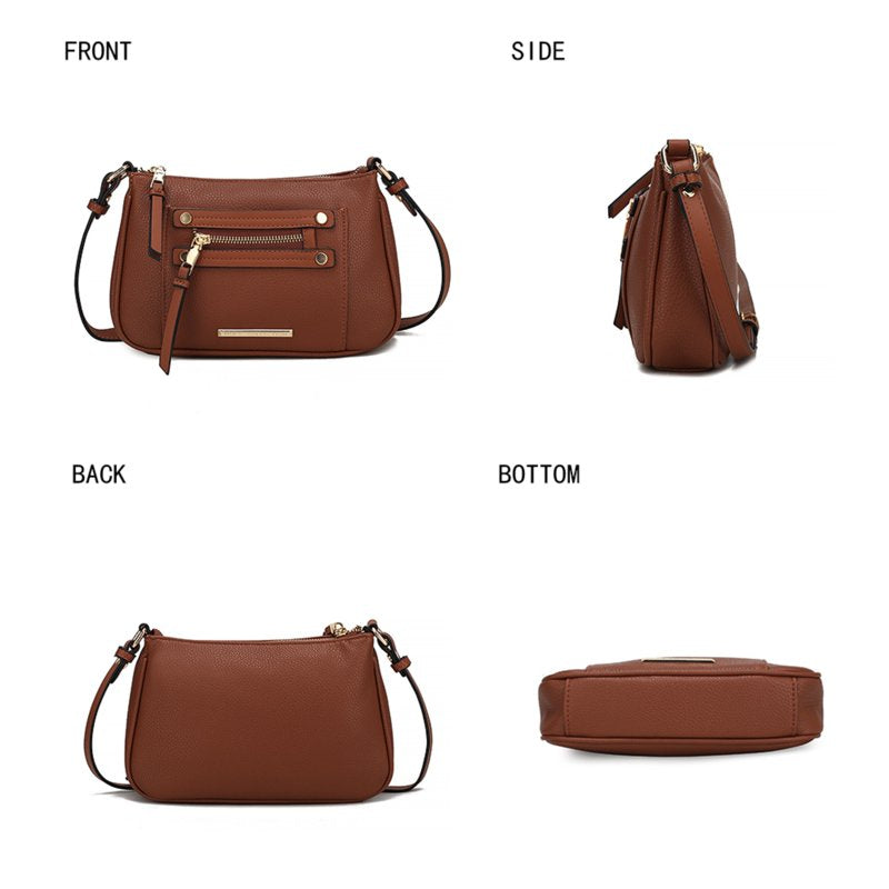 Vegan Leather Crossbody Bag for Women with Multiple Pockets - Black, Brown, Snake
