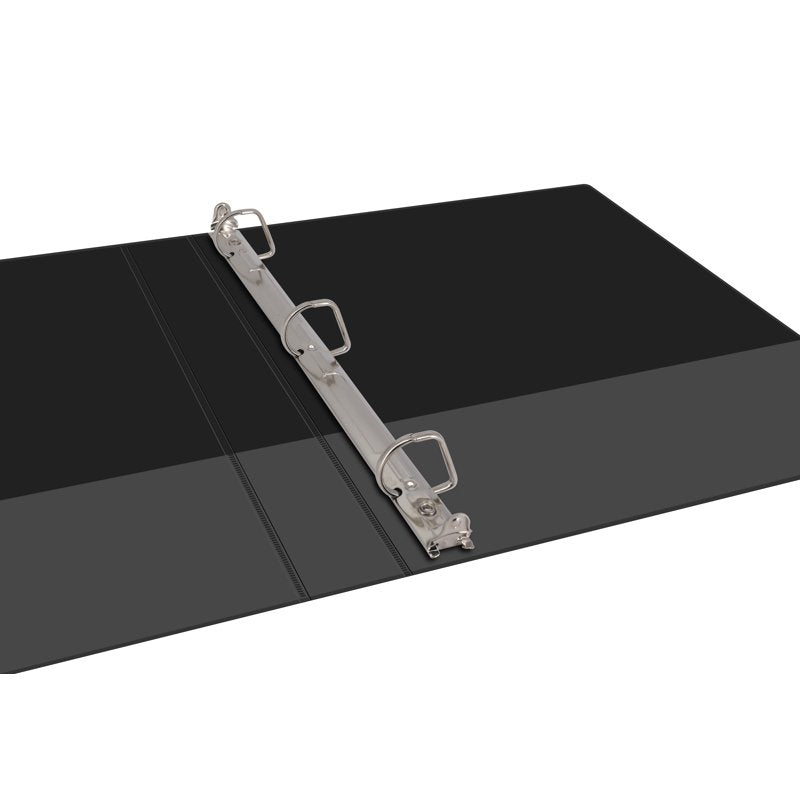 1-Inch Durable Binder with Slanted D-Rings, Black - 12 Pack