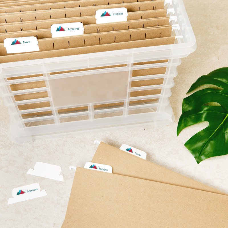Printable Hanging File Folder Tabs - Durable, Customizable, Pack of 90+
