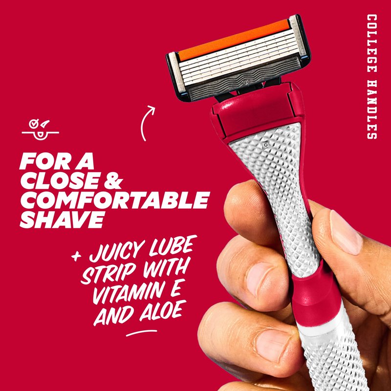 6-Blade Razor Starter Set with School Colors - Male Grooming Kit