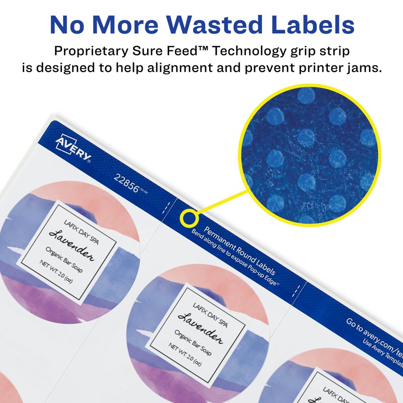 Round Printable Label Stickers 2 Inch White Paper Labels for Inkjet & Laser Printers
