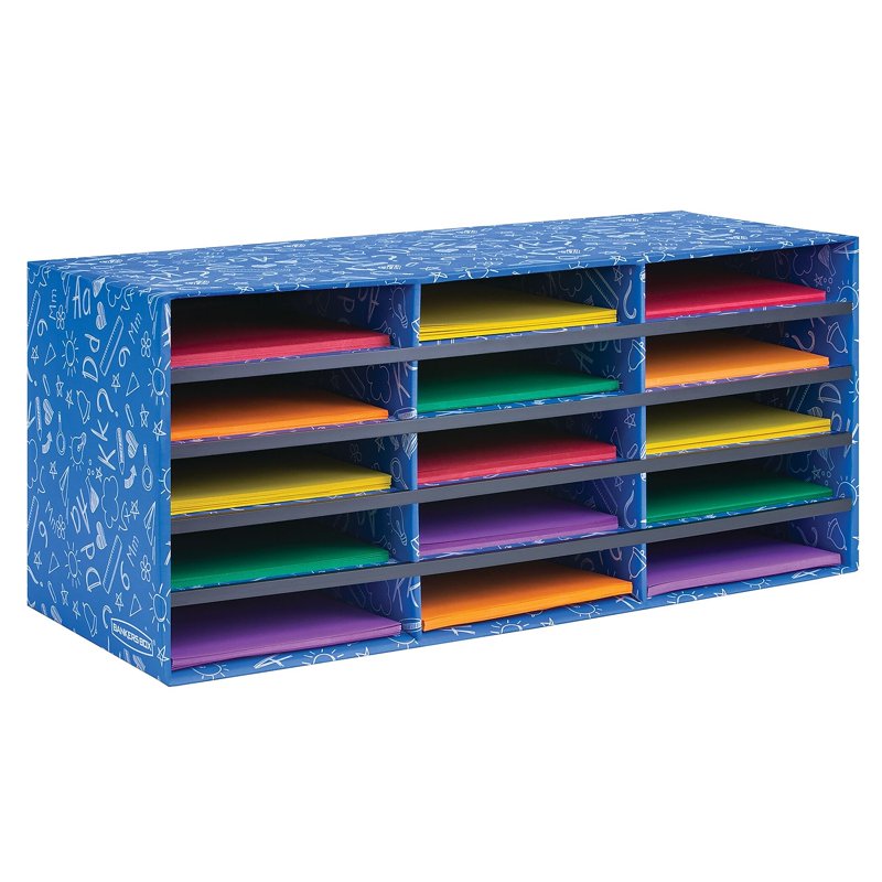 Classroom Literature Organizer with 15 Compartments - Centralized School Storage