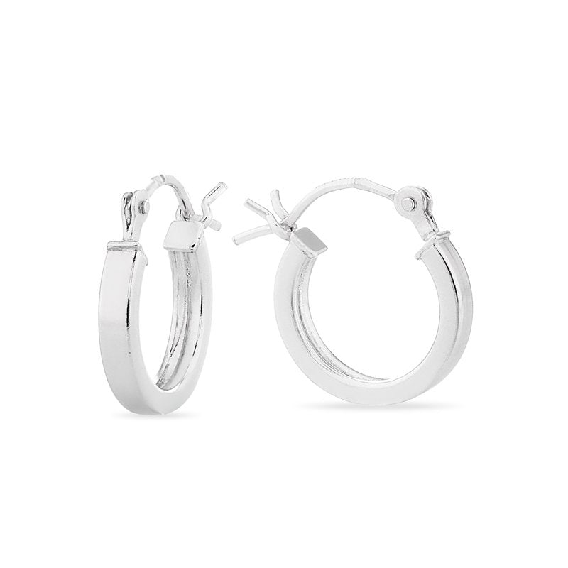 Sterling Silver Hoop Earrings Set with Glitter and Polished Finish | Hypoallergenic Jewelry