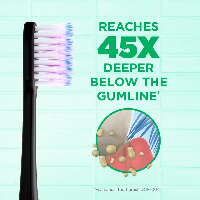 Sonic Battery-Powered Toothbrush for Gumline Cleaning, Tapered Bristle Head