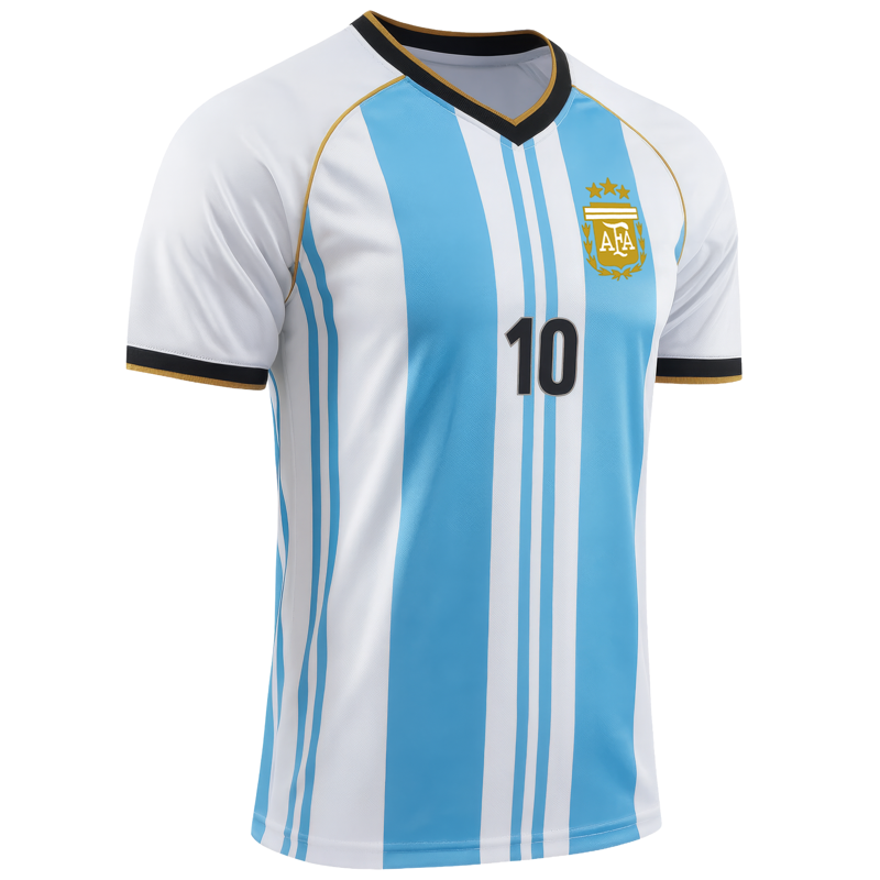 Youth Messi #10 Argentina Jersey Sky White 100% Polyester – Variation: Child S