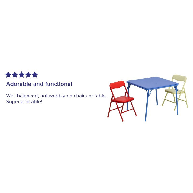 Kids Colorful Folding Table and Chair Set - Safety Features & Easy Clean