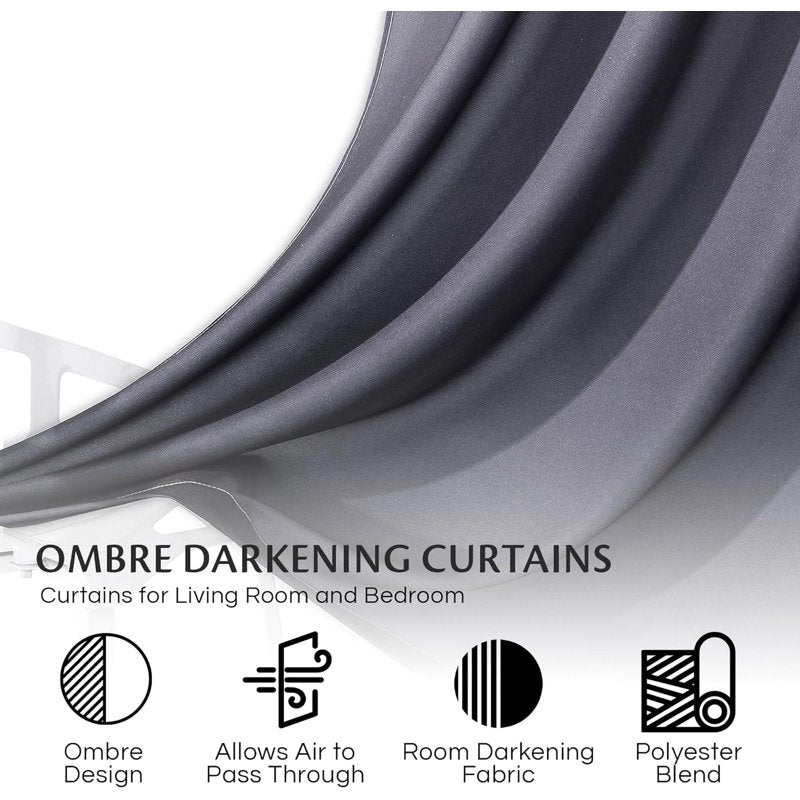 Darkening Curtain Set with Rod Pocket Header - 2 Panels, 40x84 Inches, Multiple Colors