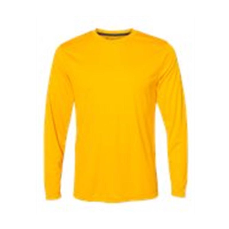 Russell Dri-Power Core Performance Long Sleeve Tee - Gold, Medium