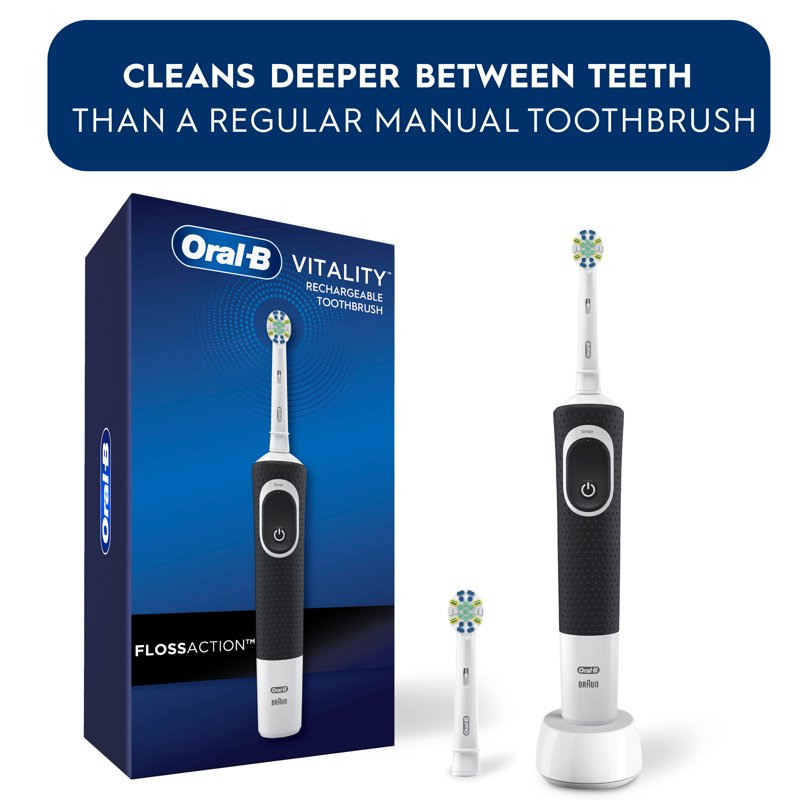 Rechargeable Electric Toothbrush for Adults & Kids 3+ with FlossAction Head