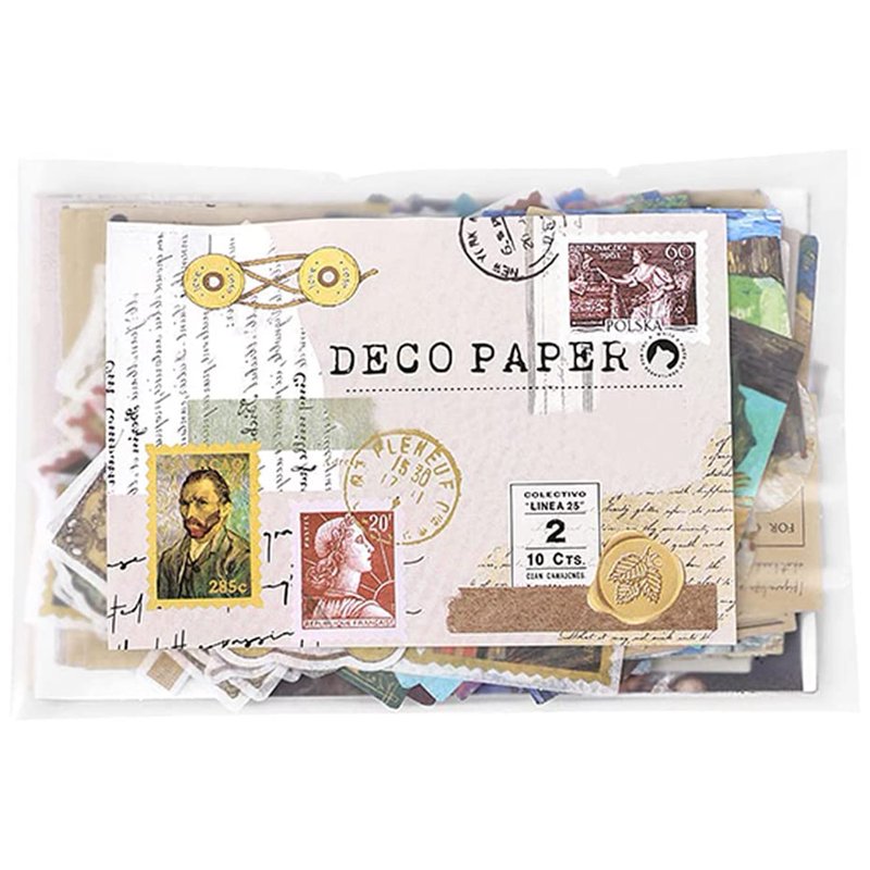 Vintage Scrapbook Paper & Sticker Ephemera Kit - 200 Pieces for Junk Journals & Mixed Media