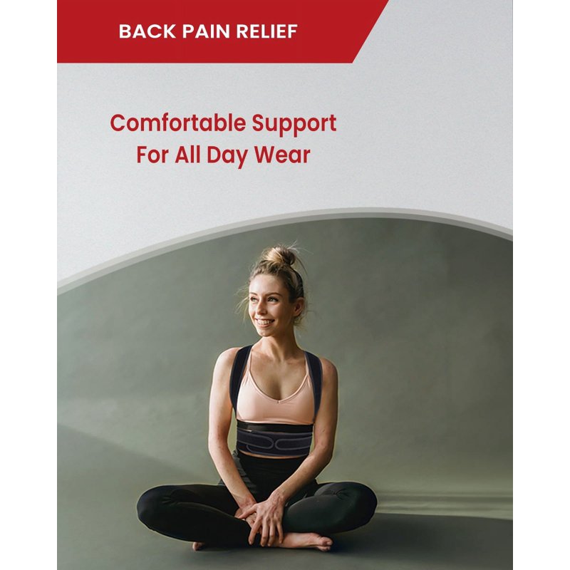 Adjustable Back Posture Corrector Belt for Men and Women - Lumbar Support Brace with Removable Metal Splints
