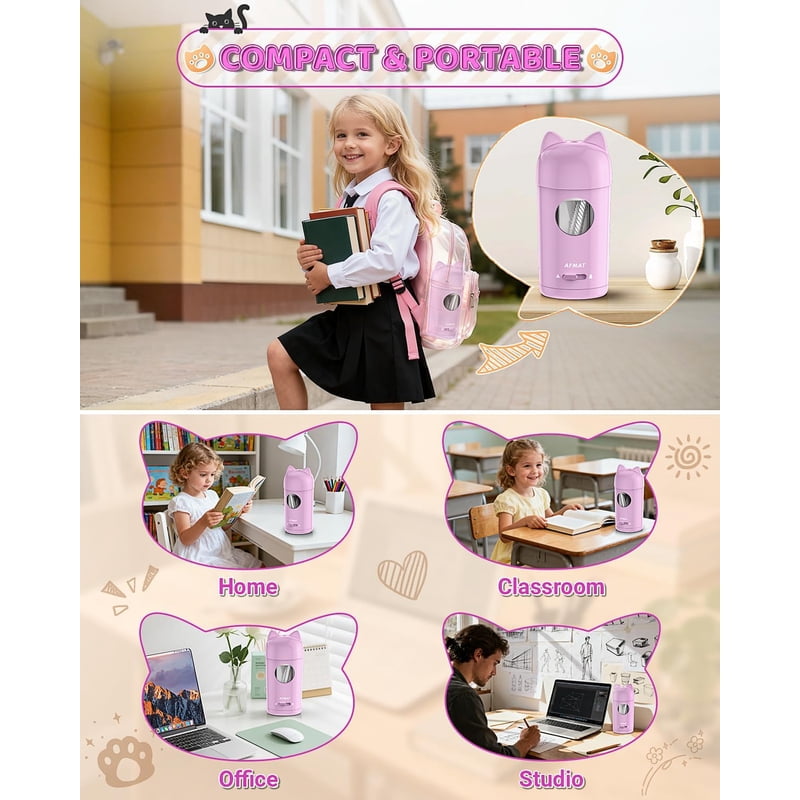 Automatic Electric Pencil Sharpener - Rechargeable Cordless Kids & Studio Use