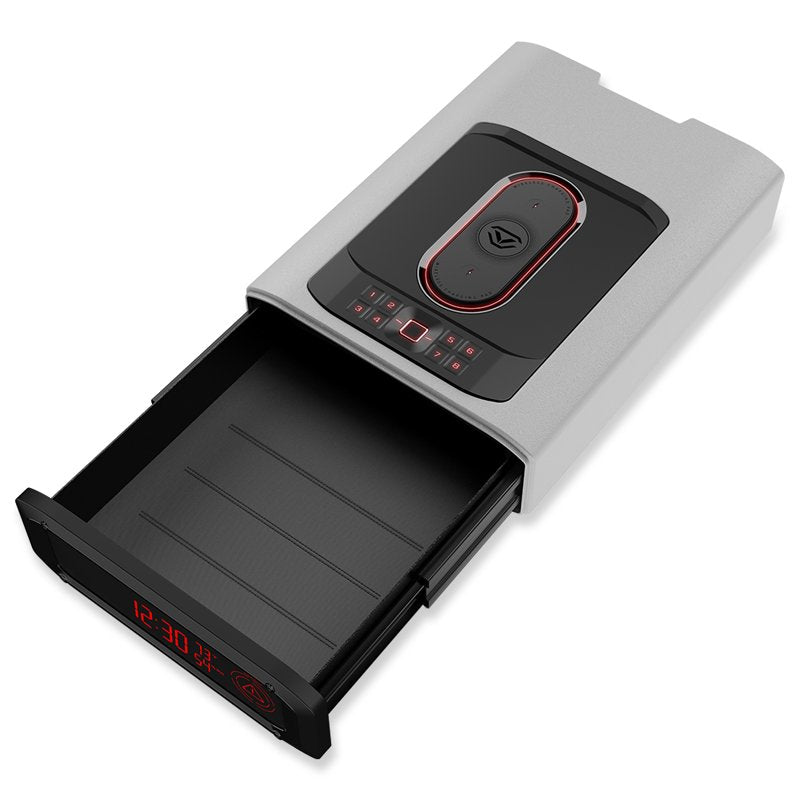 Smart Home Safe with Biometric Scanner and Wireless Charging Pad