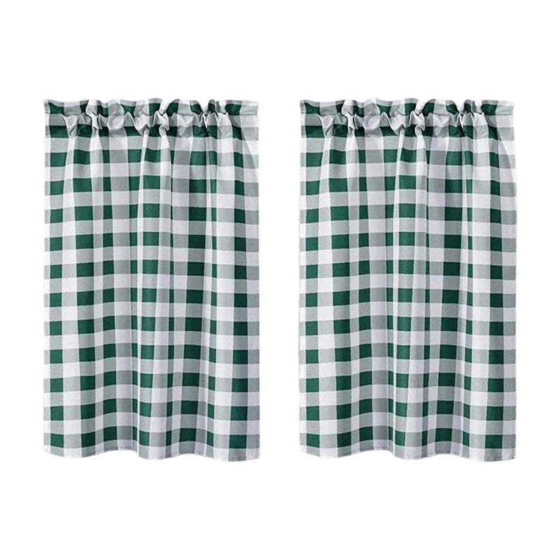 Cafe Curtains Set - Washable 2 Panels Light Filtering Insulated Window Coverings 39x28in