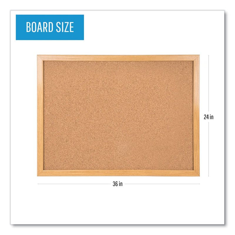 Cork Bulletin Board 35.4 W x 23.64 H Wall-Mount Classroom & Office Use
