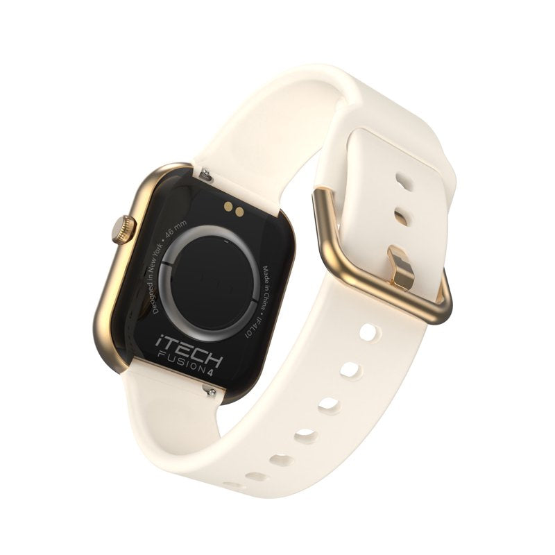 Unisex Rectangular Smart Watch with Silicone Strap – Fitness & Health Tracking