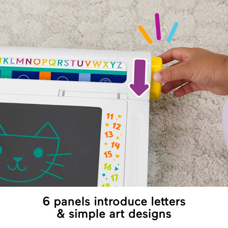 Kids Drawing Tablet with Stencils & Erasable LCD Screen - Mess-Free Art Desk