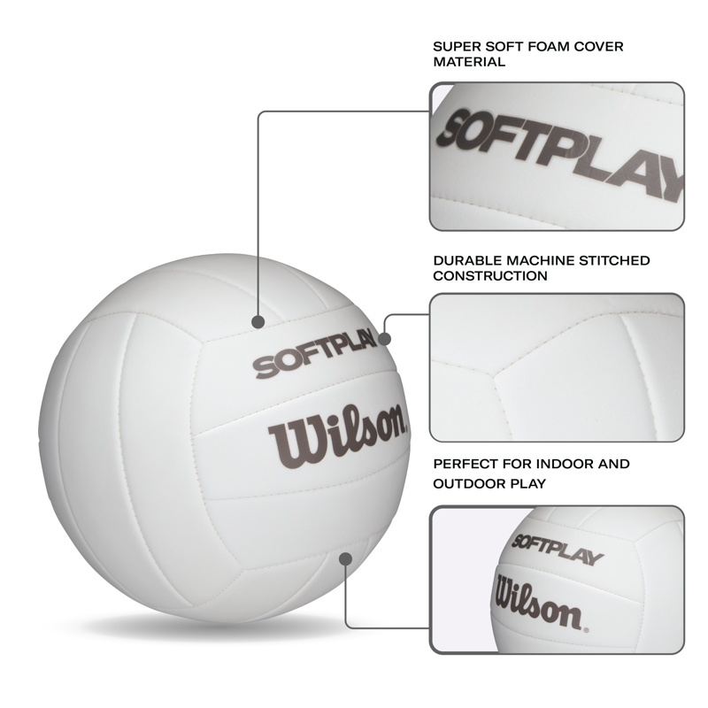 Wilson Softplay Recreational Volleyball - Official Size, Indoor & Outdoor