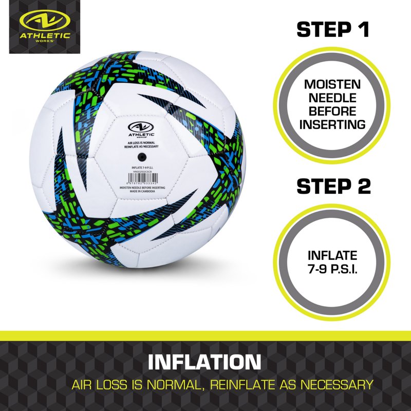 Athletic Works Size 5 Soccer Ball - Blue, Single (Variation: 5, Blue, Single)