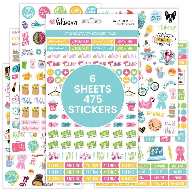 Planner Sticker Pack - 475 Hand-Drawn Productivity & Decor Stickers