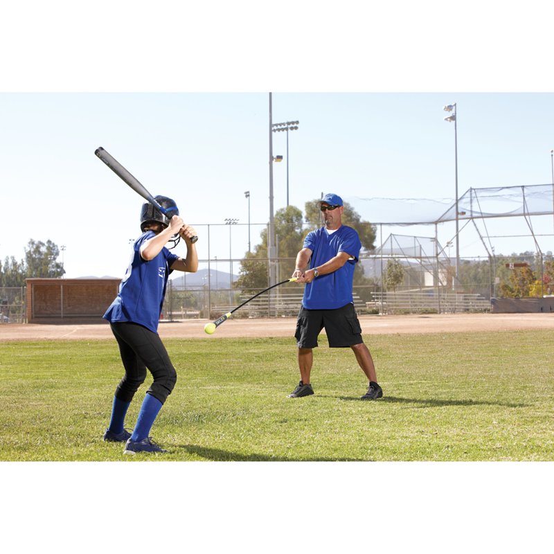 Softball Swing Trainer with Adjustable Height and Comfort Grip — Hitting Practice Aid