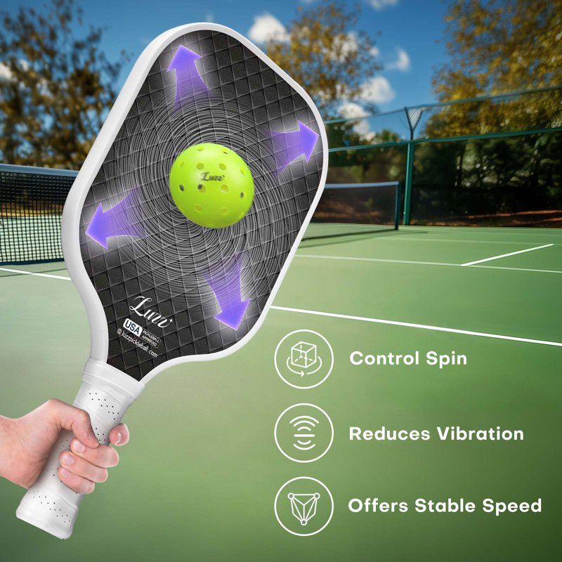 Variation of THIS listing: LUZZ Carbon Fiber Pickleball Paddle Set of 2 with 4 Balls and Carry Bag, USAPA Approved, T705 + DARK
