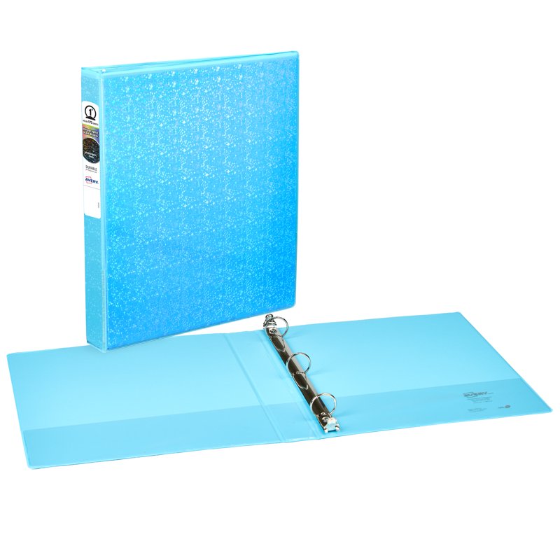 Avery Luxe Collection Holographic 1-Inch Binder Aqua - Customizable Starry Night Design