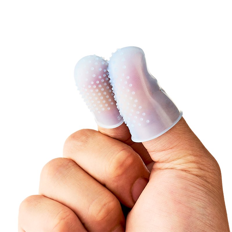 Silicone Fingertip Protectors Blue 12 Pack - Finger Guards for Crafts & Office