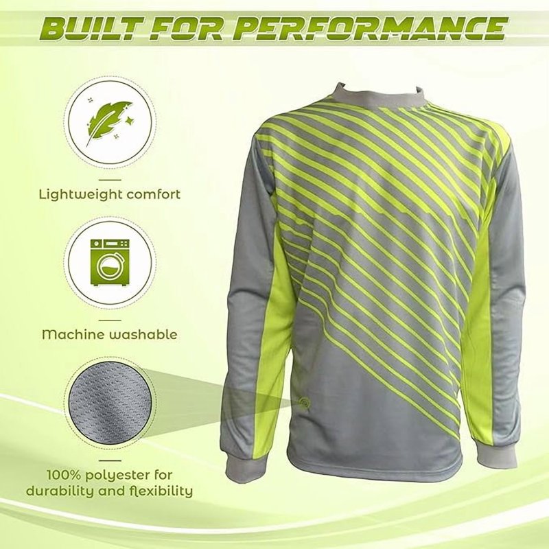 Vizari Arroyo Goalkeeper Jersey – Grey/Yellow, S, Padded Long Sleeve Adult